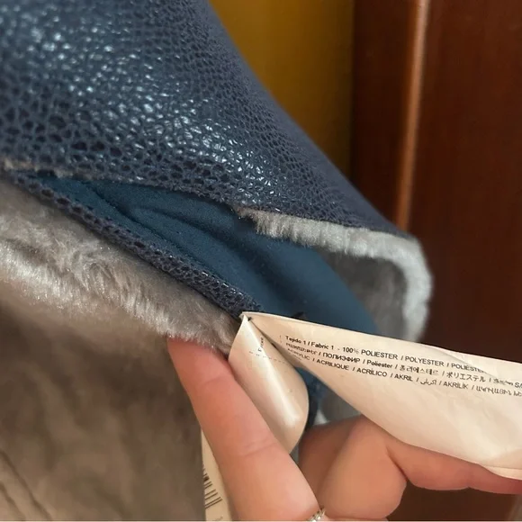 Adolfo Dominguez Faux Suede Fur Coat Off Center Fastening Buckle Hood 36 Size S - Picture 8 of 9